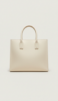 Cream Structured Tote Bag