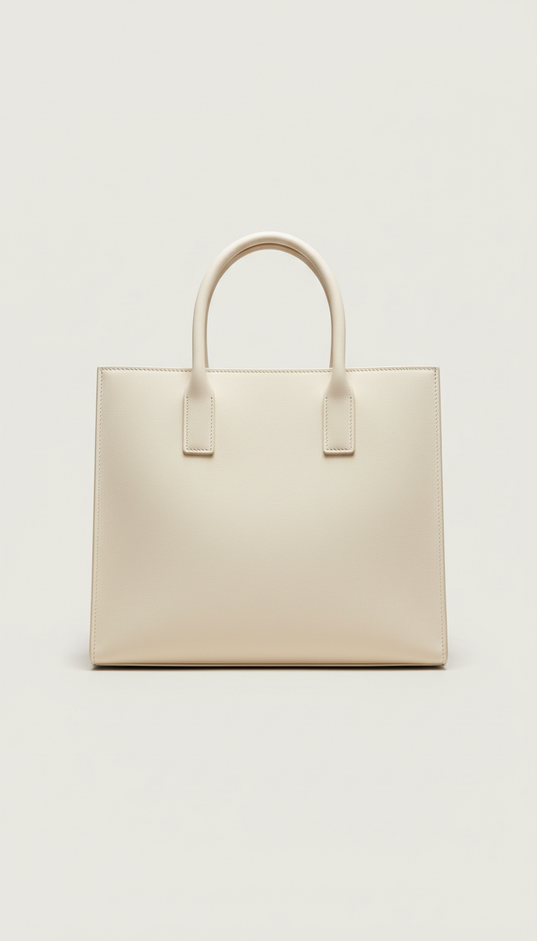 Cream Structured Tote Bag